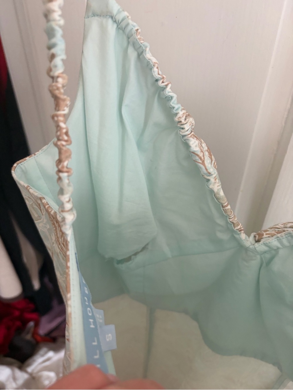 Hill house home Women's The Lillie Dress - Aqua Trellis size small - Picture 14 of 15